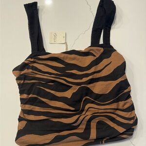 Free People Printed Two Tone Tank